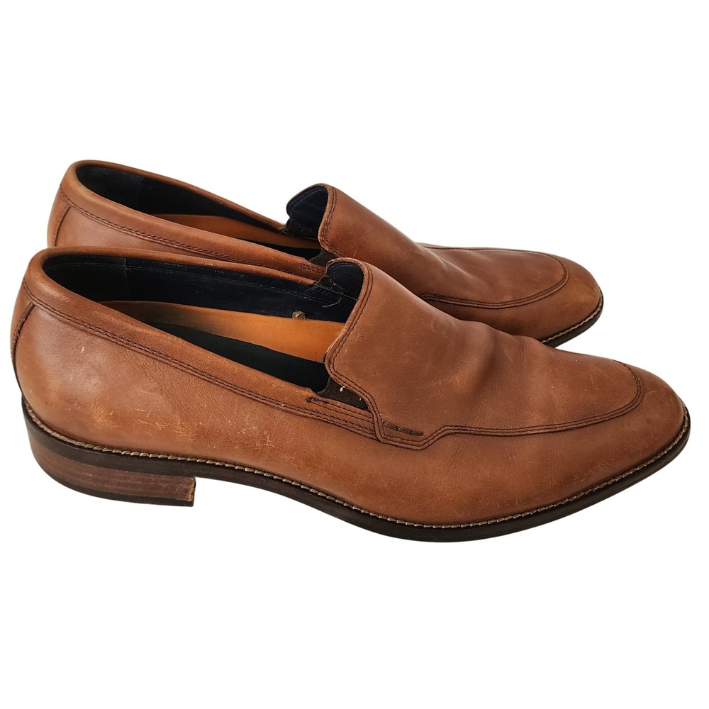 Cole Haan Grand.OS Mens British Tan Leather Slip On Loafers Size 11.5 M Formal